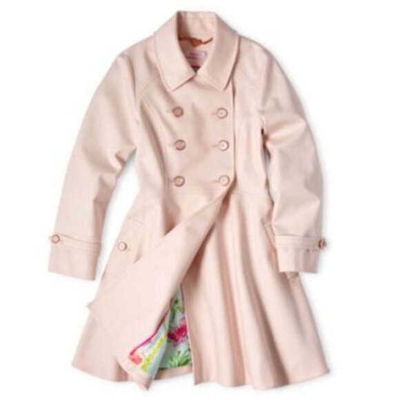 Ted Baker Girls Marrian Flared Trench Coat Pastel Pink Size Extra Large